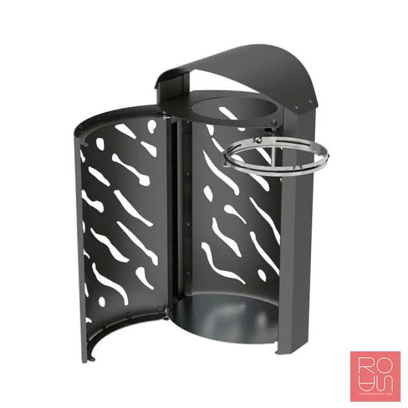 Paperera metàl·lica per exteriors model Venècia